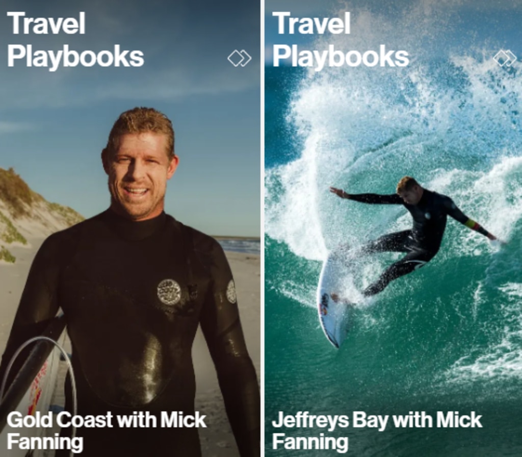 Public figures create “Travel Playbooks” on the app and give their recommendations.