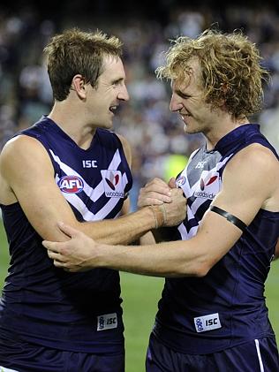 Paul Roos says the trend of the game is for big midfielders, such as Freo’s Michael Barlow and David Mundy. Picture: Daniel Wilkins 