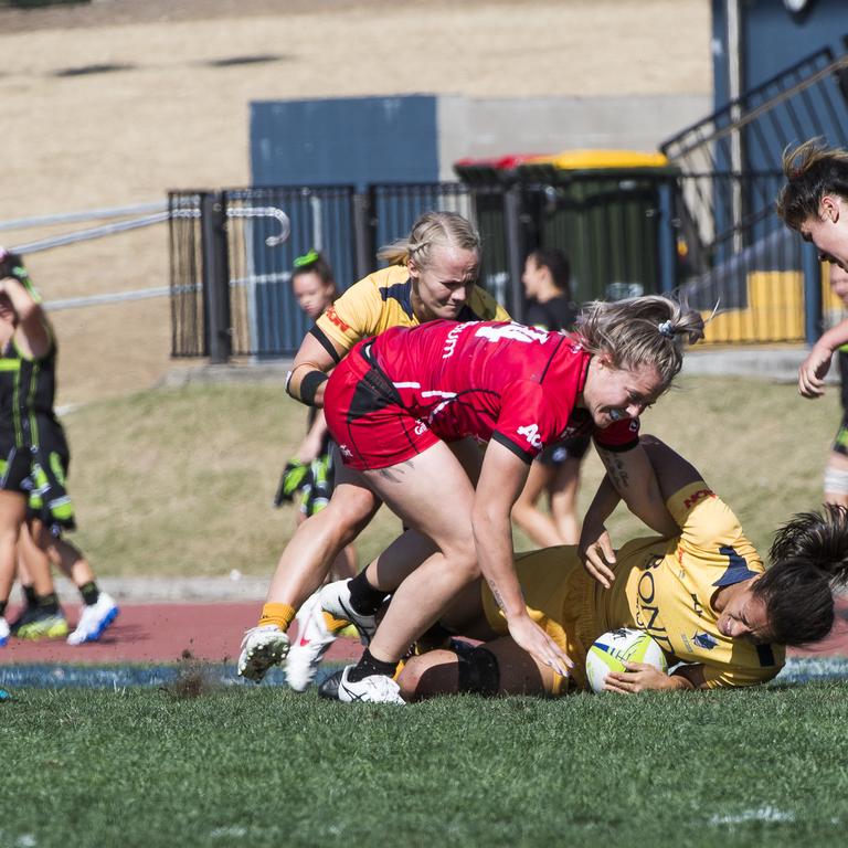 Action from the opening weekend of the Aon Rugby Sevens. Picture: CAVAN FLYNN