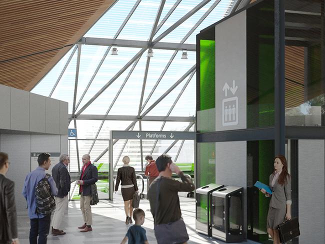 Artist impression of the Cudgegong Rd station.