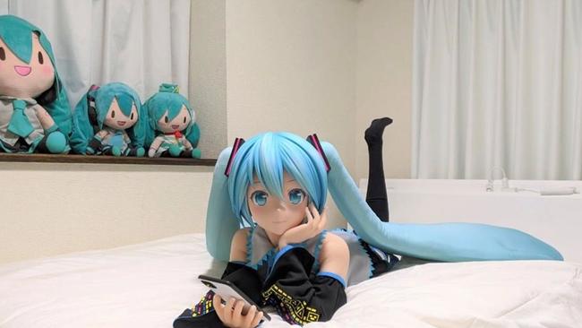 Miku is portrayed in Japanese pop culture as a 16-year-old girl with neon blue locks. Picture: Instagram/@akihikokondosk