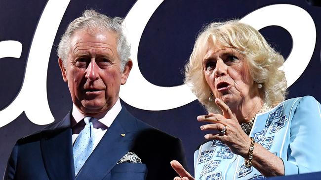 Prince Charles and Camilla during the opening ceremony of the Commonwealth Games. Picture: AAP Image/Darren England