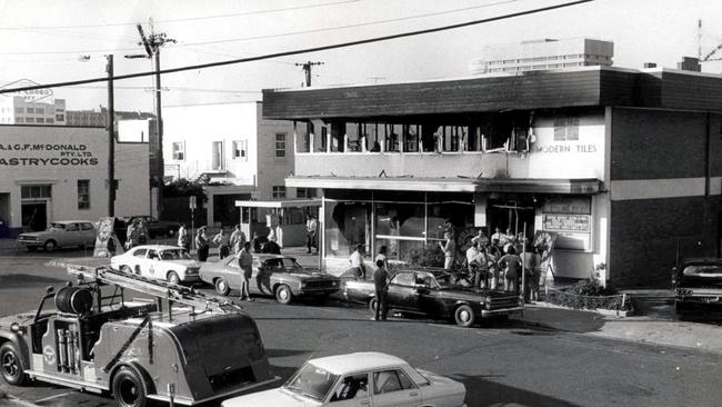 Whiskey Au Go Go nightclub in Amelia Street Fortitude Valley where two 4-gallon drums of super petrol were placed to set fire to the premises 08 Mar 1973. The site will forever be notorious. Picture: File