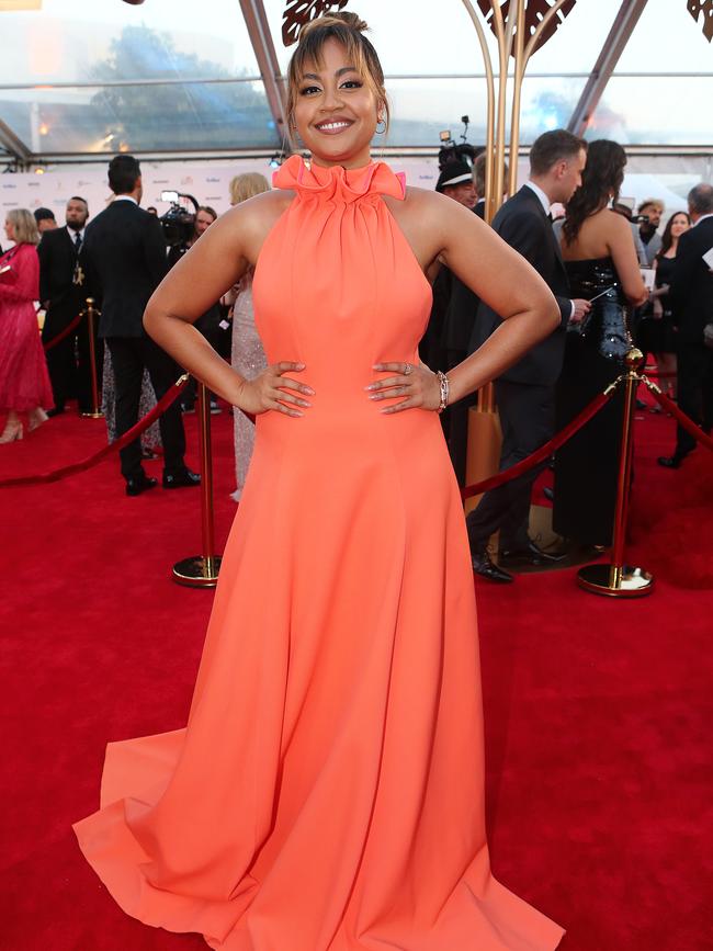 Jessica Mauboy arrives at the Logies. Picture: Getty