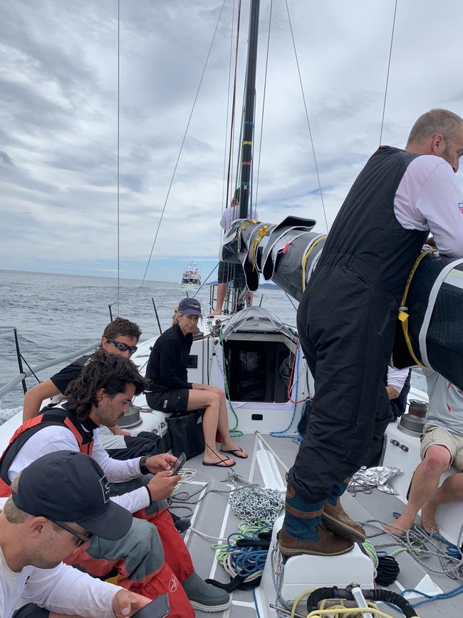 Onboard Tasmanian yacht 2Unlimited, which has had an early exit from the 2018 Sydney to Hobart race. Picture: SUPPLIED 