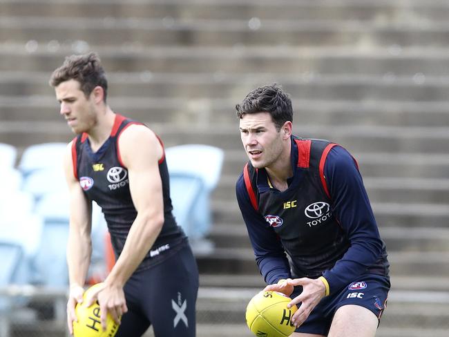 Paul Seedsman and Mitch McGovern at training. Photo: Sarah Reed