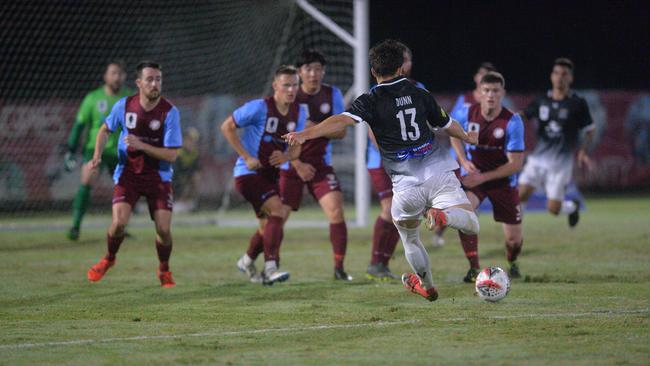 Mackay and Whitsunday Magpies Crusaders United playing against Coomera Colts at Sologinkin Oval for the FFA Cup Round of 32.