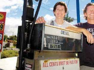 Brett Head (right), and his son Liam, have re-opened the service station in Evans Head under the Matilda banner. . Picture: Cathy Adams