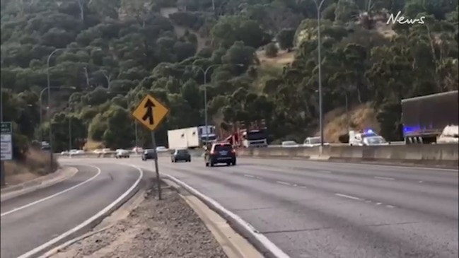 Truck fire causes freeway delay