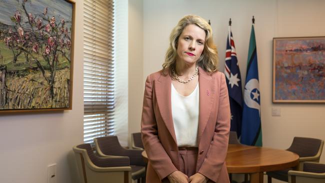 Home Affairs Minister Clare O'Neil in her office at Parliament House in Canberra. Picture: Martin Ollman