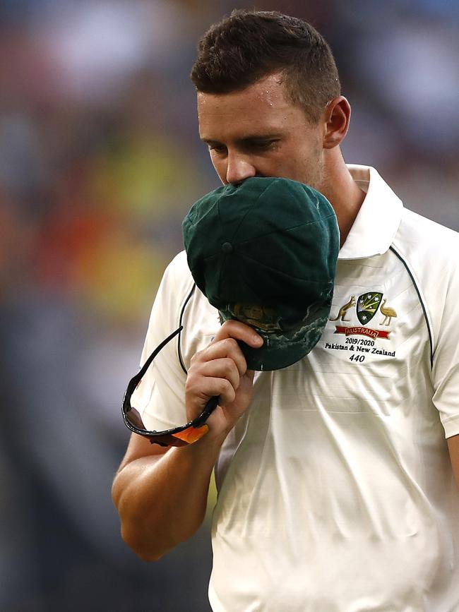 Could Josh Hazlewood’s shoulder niggle put him in doubt? Picture: Ryan Pierse/Getty Images