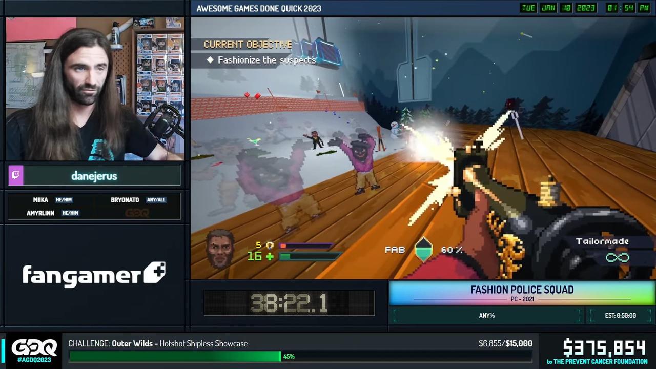 Games Done Quick is a good way for streamers to show off smaller games, such as Fashion Police Squad. Picture: GDQ