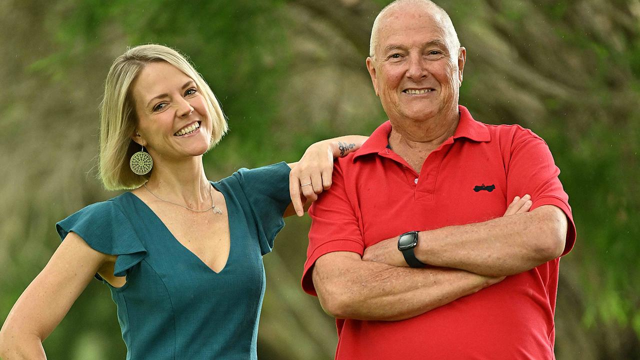 54/2024: Father and daughter Gary Kitto (67) and Leigh Kitto took part  in the Health of the Nation Health Club to kickstart their 2024 year to feel stronger and live longer, near their home in Brendale, Brisbane. pic: Lyndon Mechielsen/Courier Mail