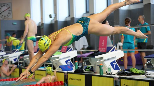 The Australian team train in Birmingham ahead of the Commonwealth Games earlier this year. Picture: Con CHRONIS