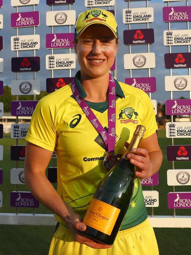 Perry claimed the 'Player of the Match' award at Fischer County Ground.