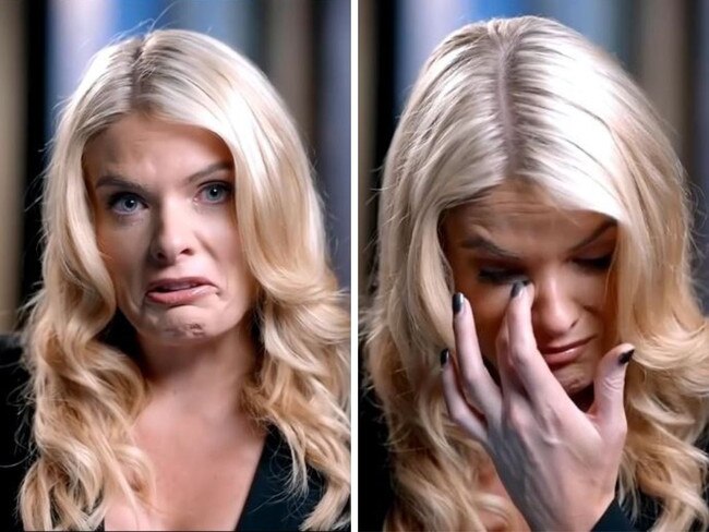 Erin Molan breaks down in tears. Picture: Sky News Australia