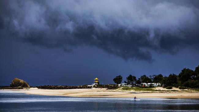 Clouds roll in towards Currumbin on the Gold Coast. File image. Picture: Nigel Hallett