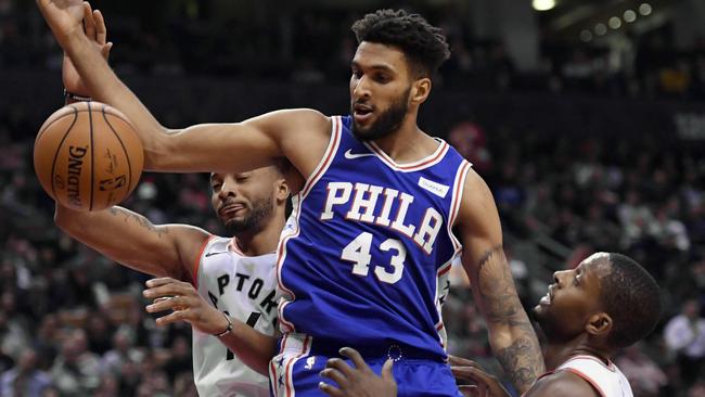 Jonah Bolden has found minutes sparse in Philly, but not in the G-League. Picture: AP