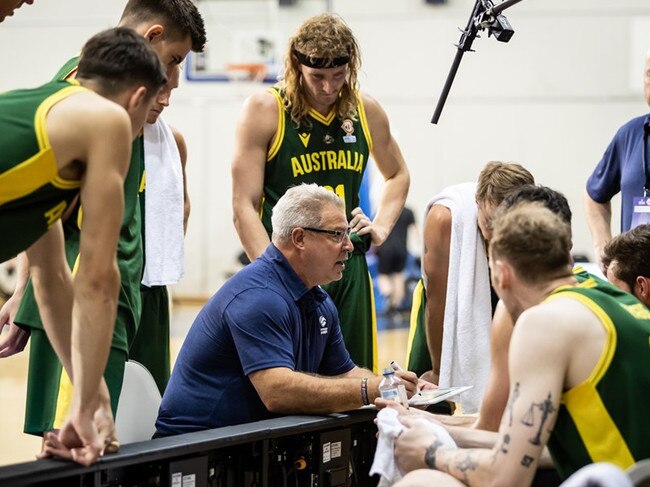 Dean Vickerman during his coaching stint with the Boomers.