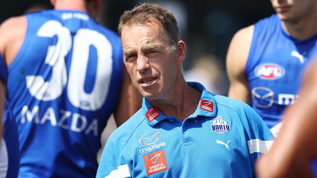 Alastair Clarkson at North Melbourne’s intra-club practice match. Picture: Michael Klein