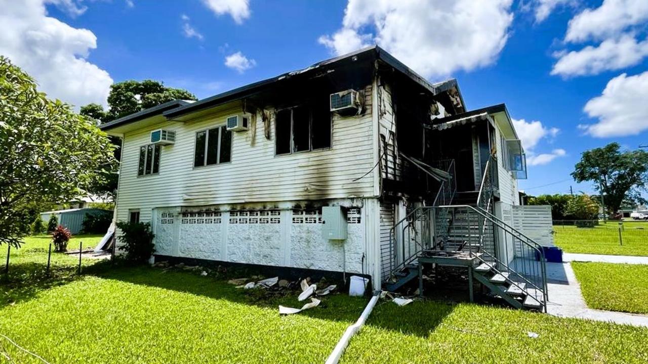 The residential home on Palm Avenue, Ingham, was badly damaged if not destroyed in a fire on Saturday evening. The high-set home has suffered serious fire, smoke and water damage. Queensland Police Service are investigating the cause of the blaze. Picture: Cameron Bates