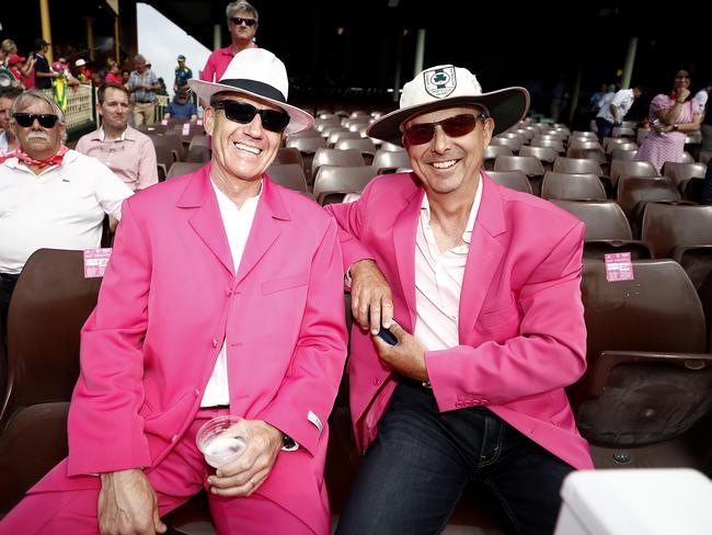 Fans dressed in pink on Jane McGrath Day. Picture: Ryan Pierse/Getty