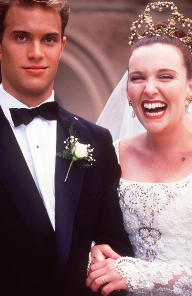 Actors Daniel Lapaine and Toni Collette in 1994 film 'Muriel's Wedding'.