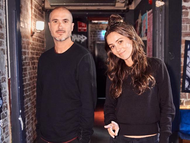 DJ Zane Lowe and Amy Shark at the Landsdowne Hotel recording an episode of the Apple Beats 1 podcast for ARIAs week