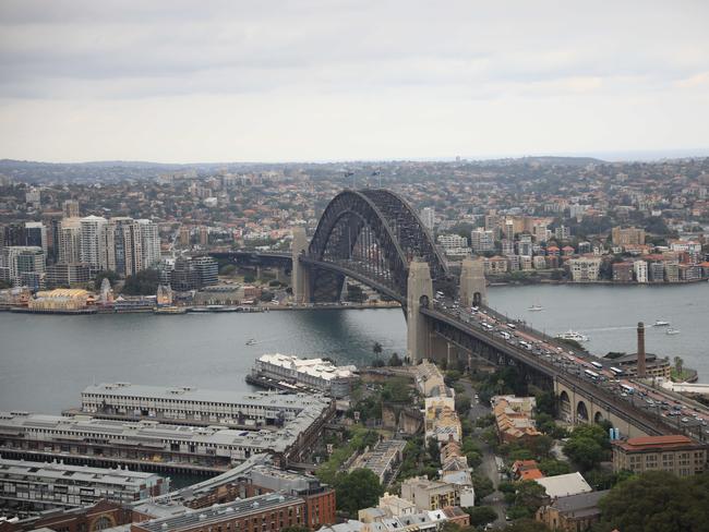 The stunning harbourside views from Level 44 at Crown Sydney. Picture: Christian Gilles