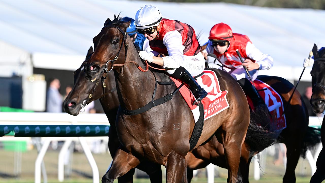 At Witz End drives clear to win the Eye Liner Stakes at Ipswich on Saturday Picture: Grant Peters