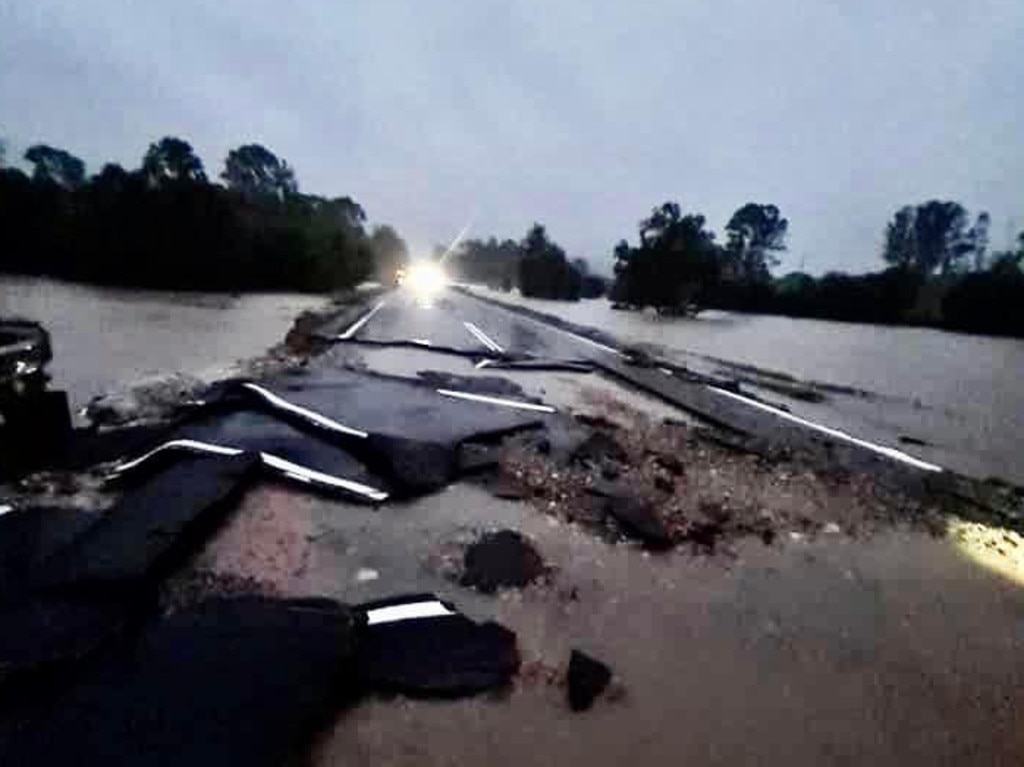 Claytons Towing’s photos of damage to the Bruce Highway.