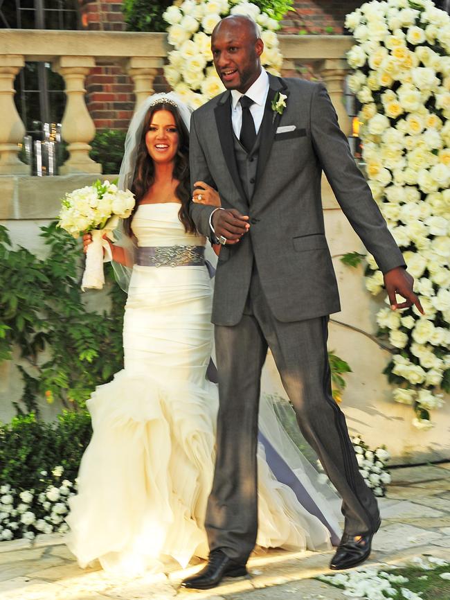 Khloe Kardashian marries Lamar Odom in Beverly Hills September 27, 2009 after one month of knowing eachother. Picture: Snapper
