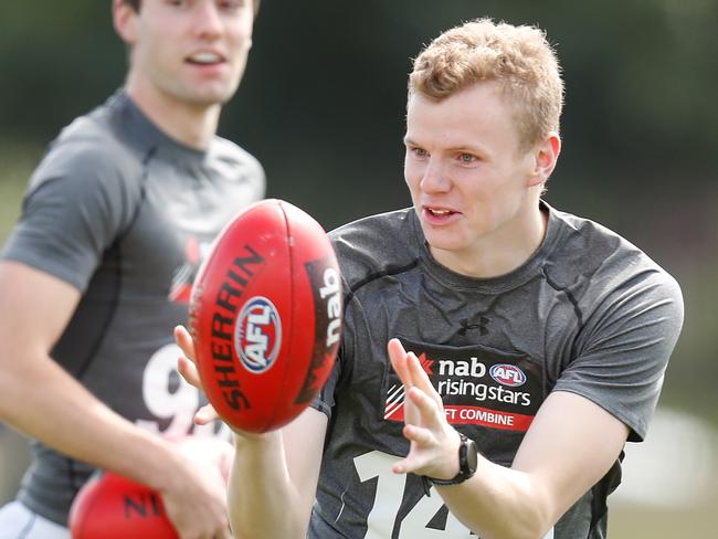 MELBOURNE, AUSTRALIA - DECEMBER 02: Cody Brand of the Calder Cannons in action during the 2020 NAB AFL Draft Victoria Training Day at Highgate Recreation Reserve on December 02, 2020 in Melbourne, Australia. (Photo by Michael Willson/AFL Photos via Getty Images)