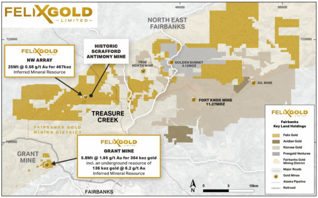 Map: Scrafford Antimony Mine within Treasure Creek. Source: FXG.