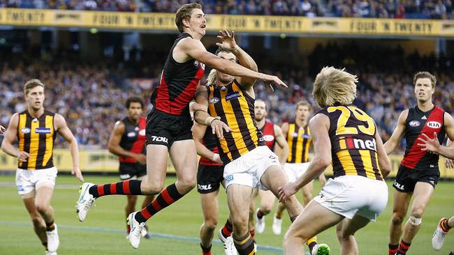 Joe Daniher in the ruck in 2015. Picture: Wayne Ludbey