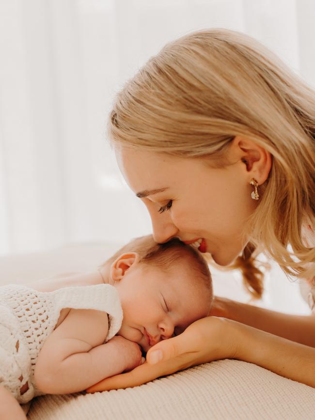 Melissa Jackson and baby Harvey.