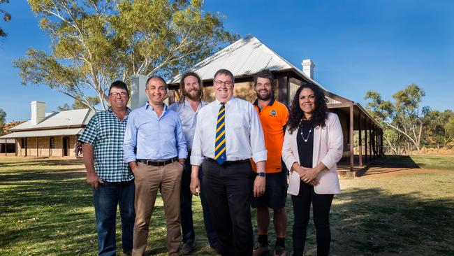 Six of the councillors elected in the 2017 Alice Springs Town Council elections, from left: Jamie de Brenni, Eli Melky, Jimmy Cocking, former mayor Damien Ryan, Matt Paterson, and Jacinta Price. Photo: EMMA MURRAY