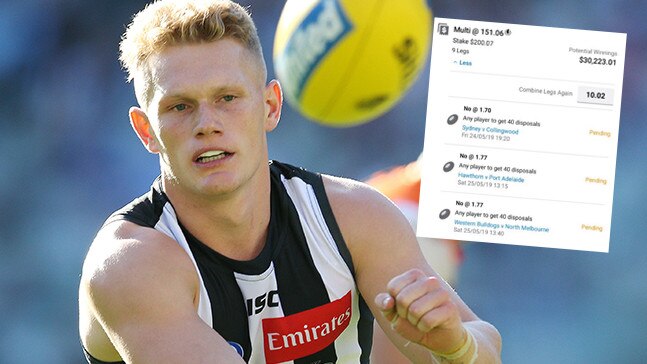 Collingwood’s Adam Treloar collected 38 disposals in Round 10.