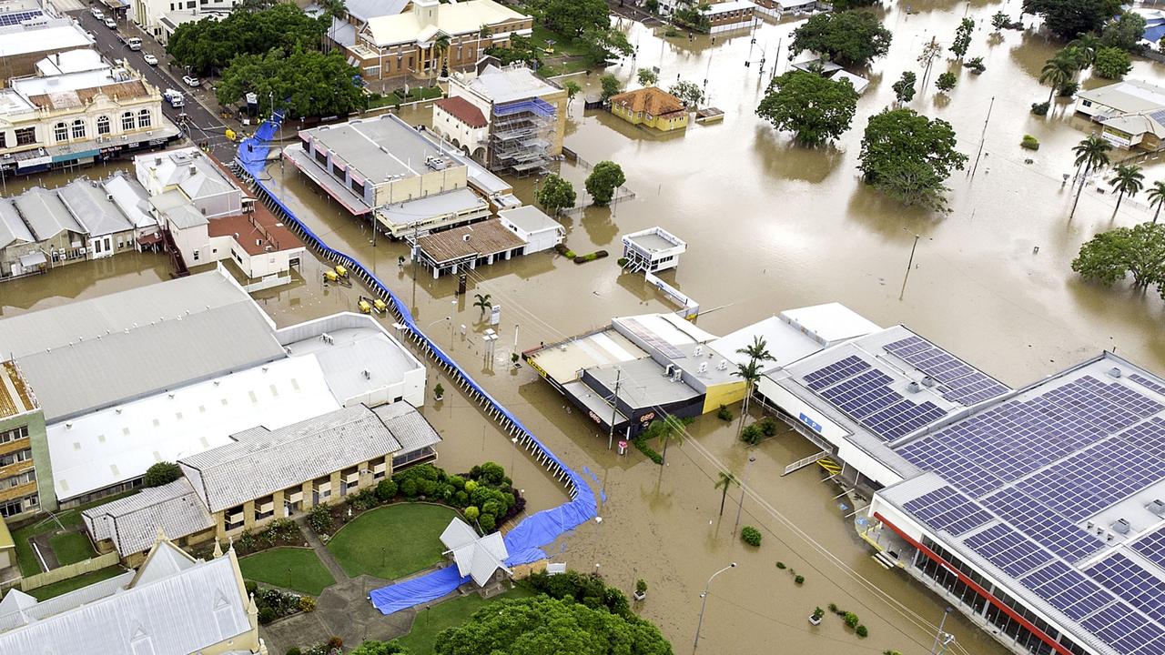 The town’s CBD is submerged. Picture: John Wilson.