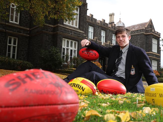 Melbourne Grammar School Year 11 boarder Tom Holt, from Urana NSW, is raising awareness and funds for the Stroke Foundation. Picture: Yuri Kouzmin