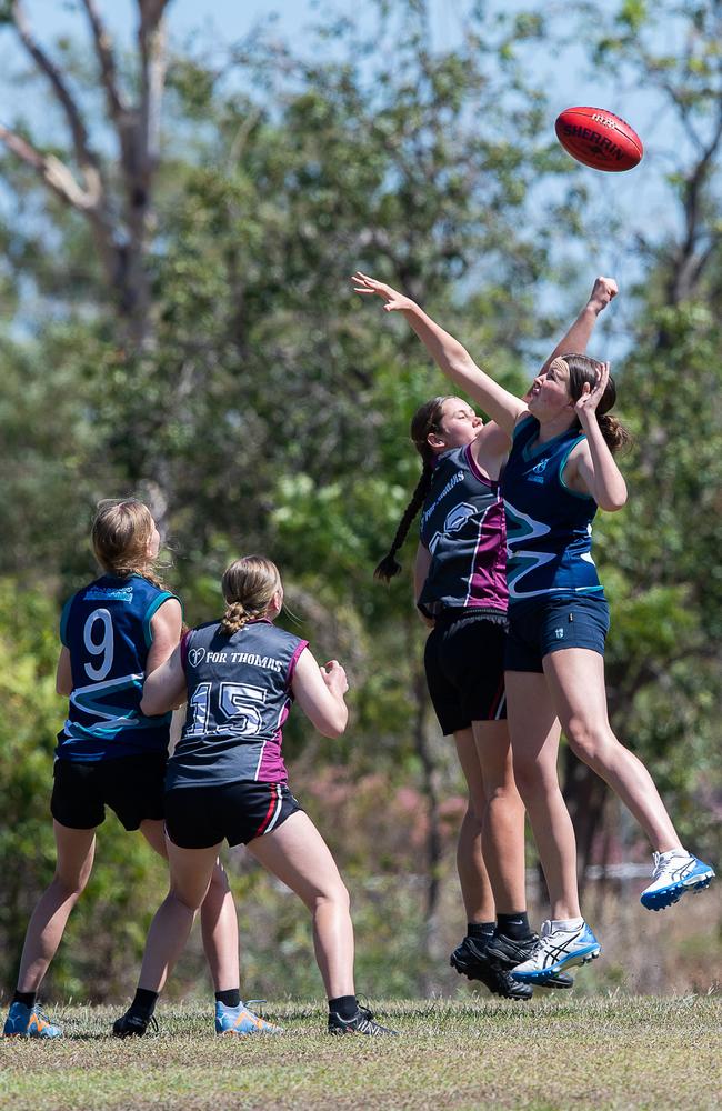 Good Shepherd Lutheran College and Taminmin play T for Thomas AFL matches to raise awareness for sepsis. Picture: Pema Tamang Pakhrin