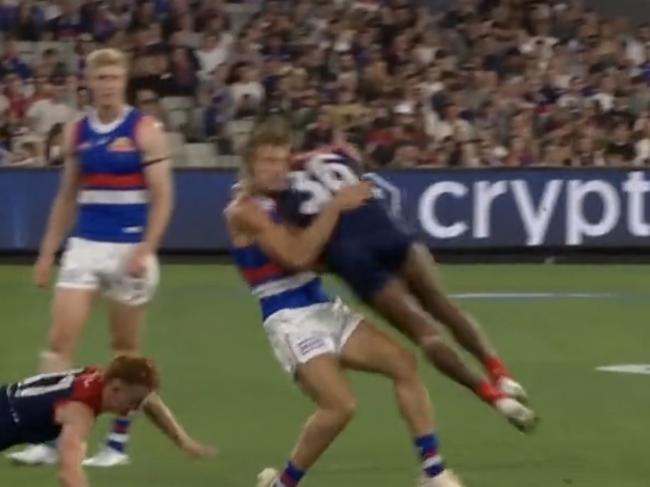 Kozzie Pickett is reported for his bump on Bailey Smith in round 1 at the MCG