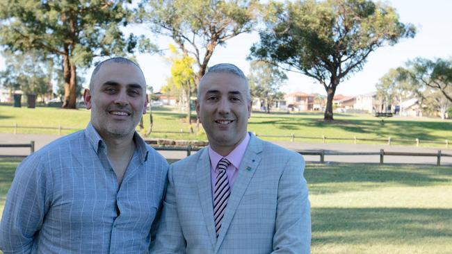 Cumberland councillor Joseph Rahme and mayor Steve Christou at Granville Park in Merrylands.