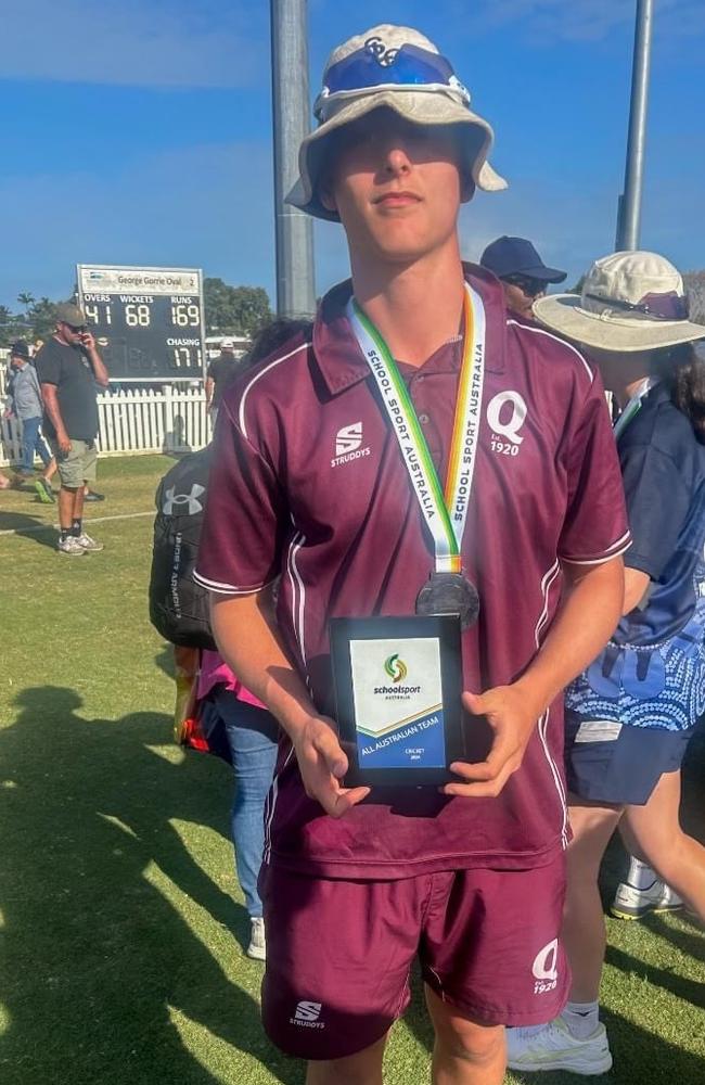 Queensland Under-15s fast bowler Tom Vaseo.