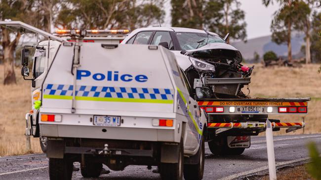 The scene of a fatal road accident at Copping. Picture: Linda Higginson