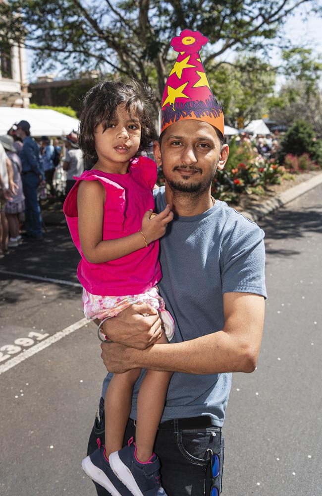 Priva Padmani and Tapan Sheth at the Grand Central Floral Parade of the Carnival of Flowers, Saturday, September 21, 2024. Picture: Kevin Farmer