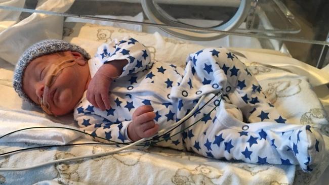 Leo Eleftheriou spent a month in the special care nursery at the Mercy Hospital after suffering a haemorrhage while in the womb.