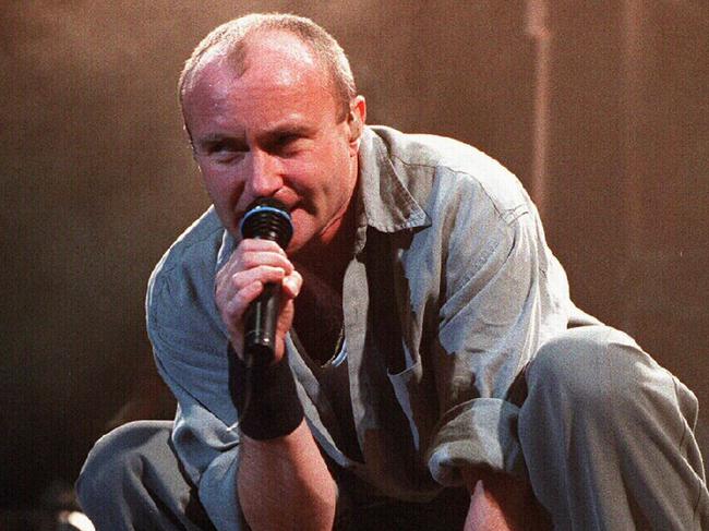 Phil Collins isn’t as mobile on stage these days because of ‘war wounds’. Picture: News Corp Australia