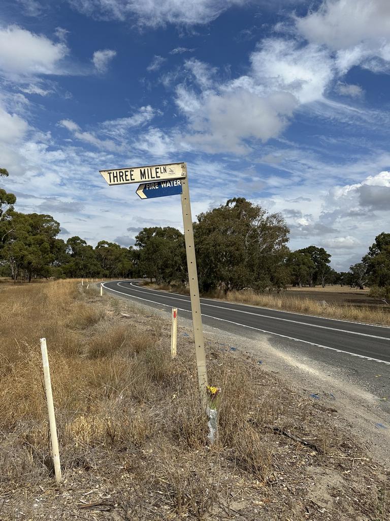 Scene of the double fatal accident at Penola in the South East. Picture: Eva Blandis