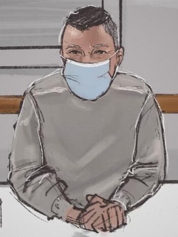 A sketch of Greg Lynn at his court appearance. Picture: Mollie McPherson